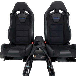 Ford Mustang Dark Horse RECARO seats black Dinamica suede Indigo Blue accents