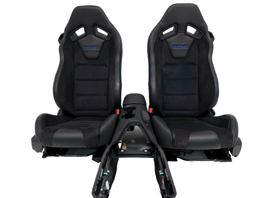 Ford Mustang Dark Horse RECARO seats black Dinamica suede Indigo Blue accents