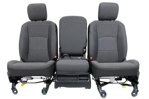 2019 - 2024 Ram HD Front Bench Seat, Charcoal Black Cloth Manual w/ Center Seat