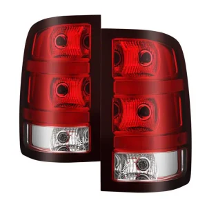 LED Tail Lights Chrome Red Clear Sierra 2500HD 2007-2014